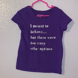 The Children’s Place purple behave short sleeve shirt